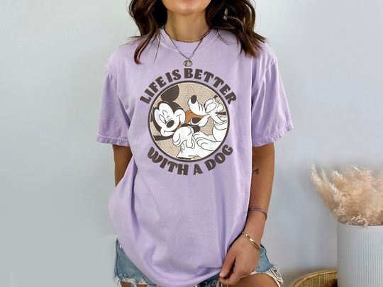 Mickey And Pluto Life Is Better With A Dog T-Shirt, Disney Pluto T-Shirt, Pluto And Friends Shirt