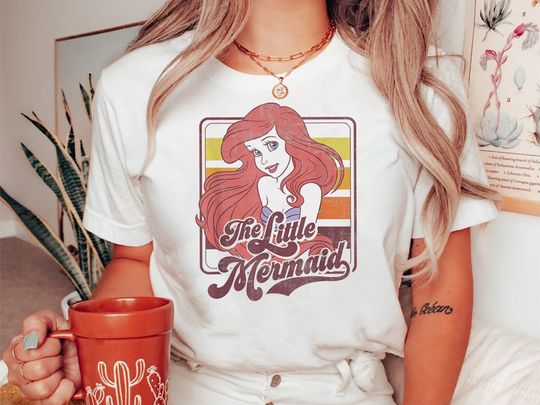 Discover Disney Princess The Little Mermaid Ariel Vintage T-Shirt, Retro 90s Disney Little Mermaid T-Shirt