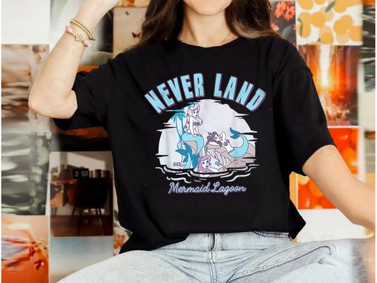 Disney Peter Pan Never Land Mermaid Lagoon T-Shirt, Retro 90s Disney Little Mermaid T-Shirt