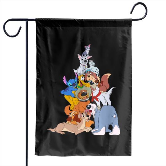Disney Dogs Garden Flags, Disney Pluto, Bolt Percy Dug Garden Flags, Disney Dog Mom & Lovers
