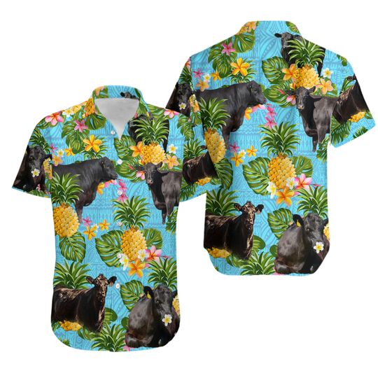 Black Angus Hawaii Shirt Black Angus Cattle Lovers Hawaiian Shirt
