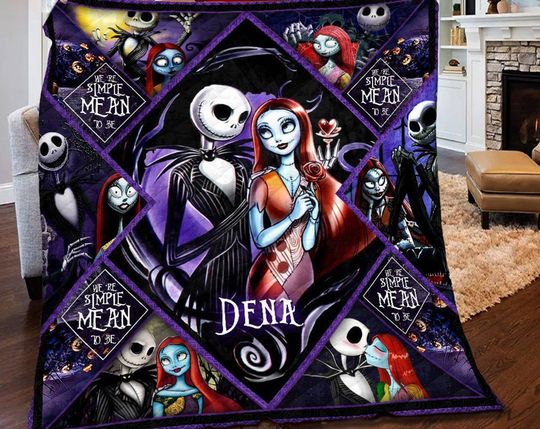 Personalized Jack Skellington Sally Blanket The Nightmare
