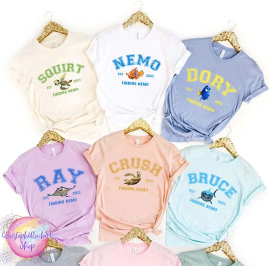 Finding Nemo Shirt, Finding Dory Shirt, Disney Character Tee, Nemo, Marlin, Dory, Crush, Disney Family Shirts