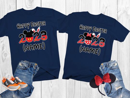 Happy Easter 2023 Shirts, Custom Easter Disney Shirts, Disney Easter Couple shirts, Disneyland Shirts
