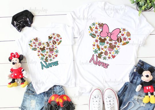 Disney Easter Tee, Disney Bunny Tee, Easter Egg,Spring Break Tee, Minnie and Mickey Easter Tee