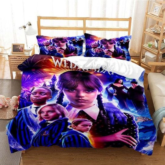 Wednesday Addams Duvet, Wednesday Bedding set twin, queen, king sizes