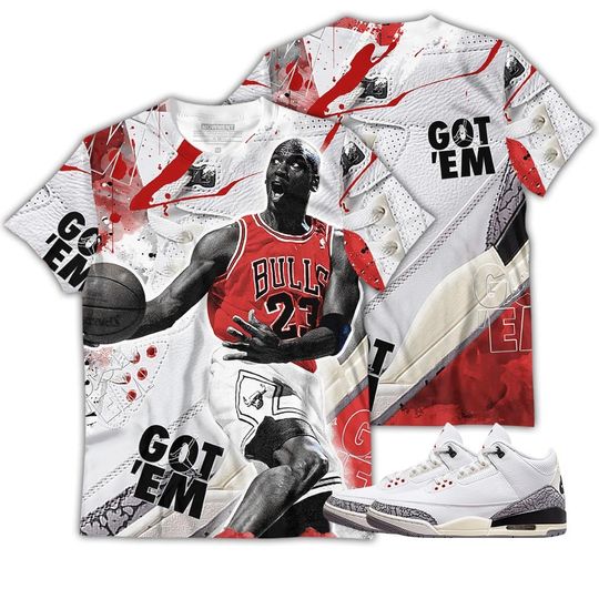 Got Em Shoes Goat Unisex Sneaker Shirt Match White Cement 3s Tee