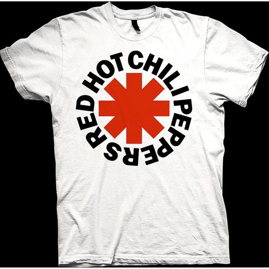 Red Hot Chili Peppers T-Shirt - Red  Asterisk logo - White Unisex Official Licensed Design - Worldwide Shipping