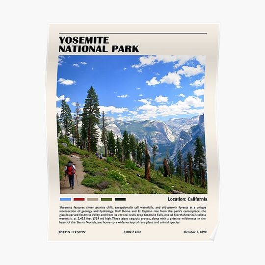 Discover Yosemite national park Premium Matte Vertical Poster