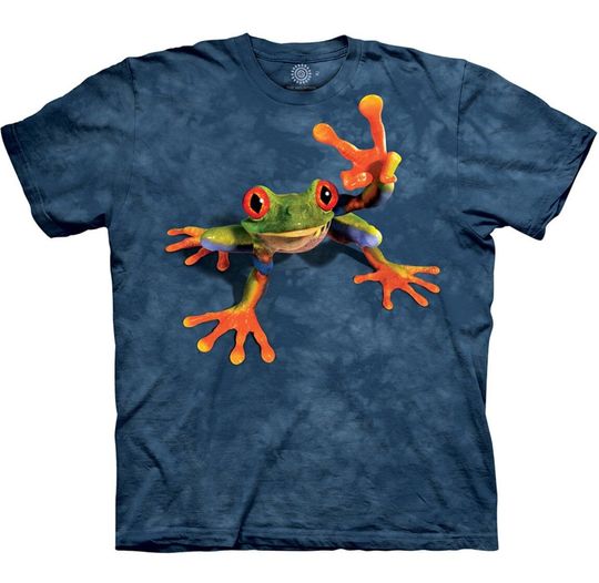 Victory Frog Frogs Amphibian Blue Cotton Mountain T-Shirt S-4X