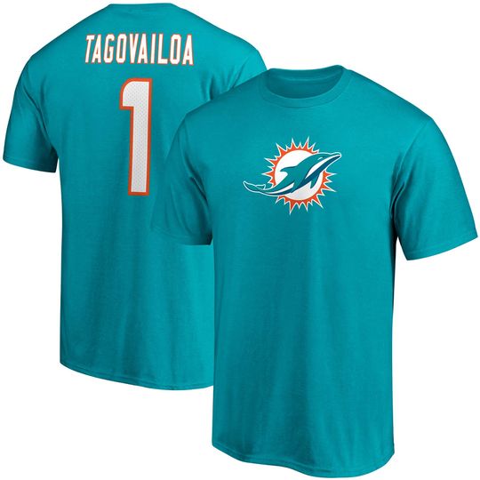 Fanatics Men's Tua Tagovailoa Aqua Miami Dolphins Player T-Shirt