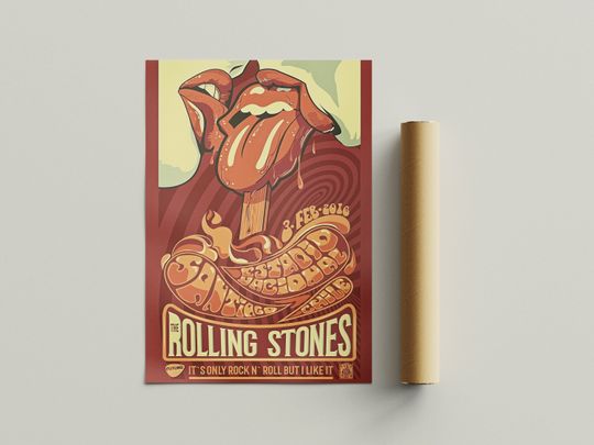 Rolling Stones Poster, Vintage Music Poster