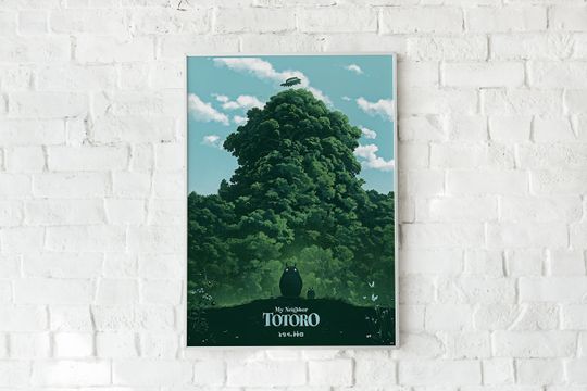 My Neighbor Totoro Poster, Vintage Anime Movie Poster