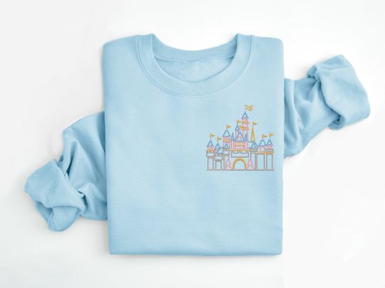 Disneyland Castle embroidered Crewneck, Sleeping Beauty crewneck