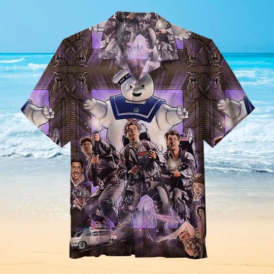 Ghostbusters vintage 3D All Print Hawaiian Shirt, Summer Vacation Hawaiian Shirt