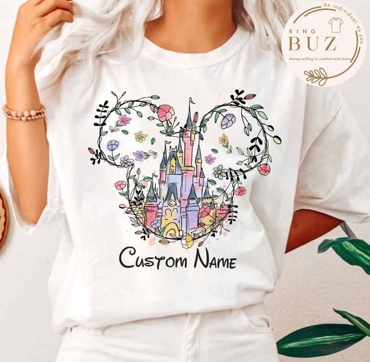 Personalized Magic Kingdom Castle Matching, Disney Princess Castle, Spring Vibes Family Shirt