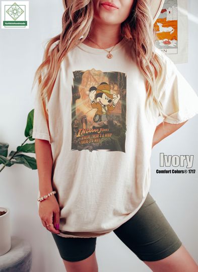 Retro Mickey Indiana Jones Shirt, Vintage Disneyland Mickey