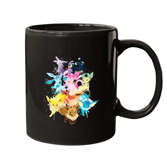 Mugs Black Man Woman Child Evoli Eevee Evolutions