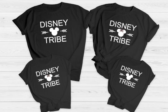 Matching family shirts Disney Tribe Black tops Vacation holiday family Matching t shirts Matching Disney t shirts