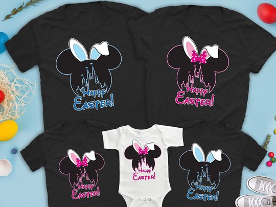 Disneyworld and Dineyland Happy Easter 2023 Shirts, Easter matching shirts, Disney Family shirts