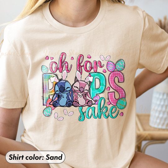 Oh For Peeps Sake Stitch And Angel Easter Shirt, Happy Easter Disney Shirt