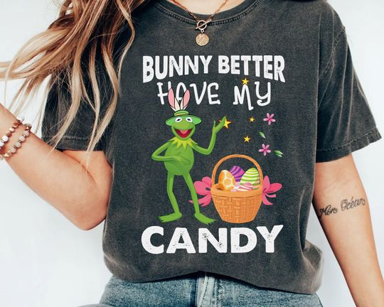 Discover Disney The Muppets Show Funny Easter Eggs Basket Kermit Frog Shirt