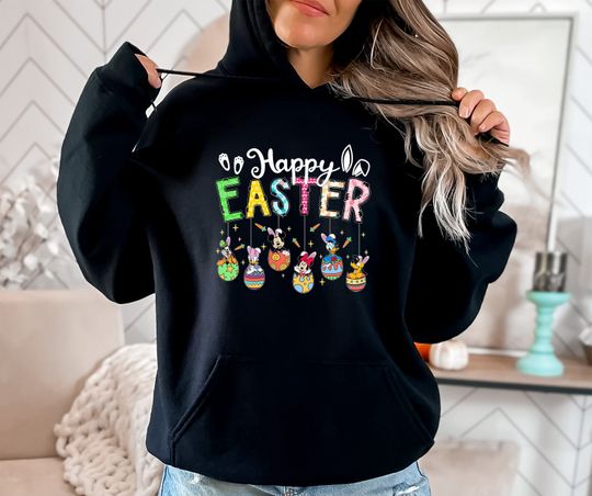 Disney Characters Happy Easter Shirt, Mickey And Friends Happy Easter Bunny Hoodie