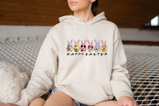 Disney Characters Happy Easter Hoodie, Cute Disney Easter Hoodie Gift, Disney Family Hoodie