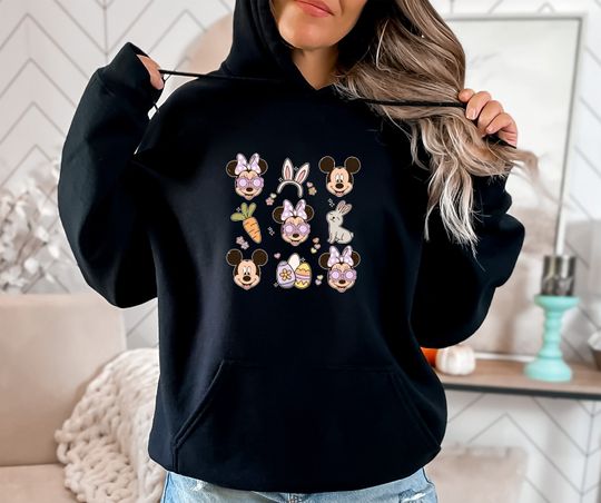 Cute Easter Day Hoodie Gift, Easter Bugs Bunny Hoodie, Happy Easter Disney Characters Hoodie
