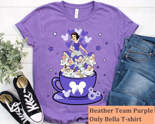 Disney Snow White And Seven Dwarfs Tea Cup Balloon Shirt, Disney 100 Years Of Wonder Shirt