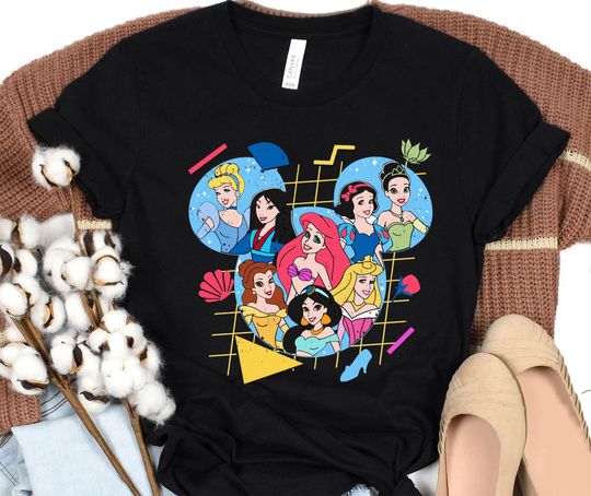 Retro 90s Disney Princesses Mickey Mouse Shirt/ Disney Girl T-shirt