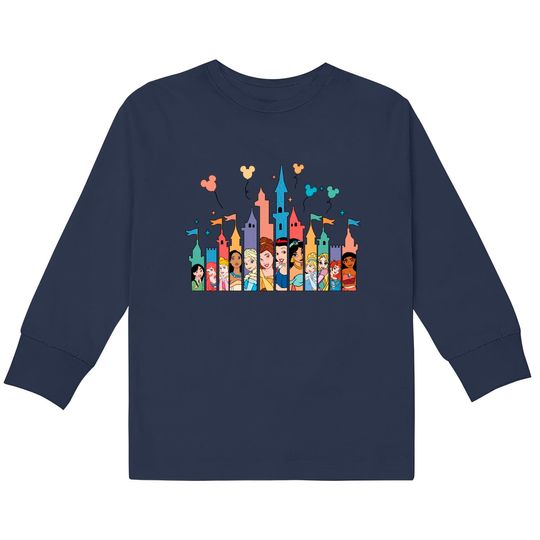 Disney Princess Kids Long Sleeve Kids Long Sleeve T-Kids Long Sleeve T-Shirts, Disney Castle, Princess Gift, Disney Girl Trip