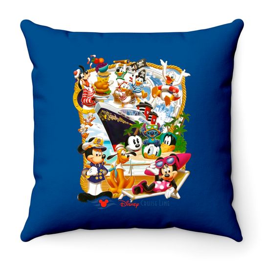 Comfort Colors Disney Cruise Line Throw Pillows, Mickey Cruise Throw Pillows