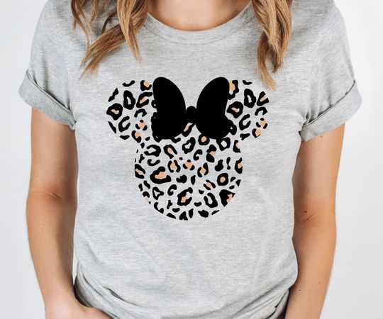 Minnie & Mickey Leopard Hoodie,  T-Shirt, Disneyland Tee, Disneyworld Trip Shirt