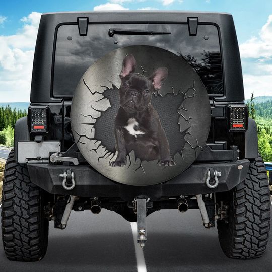 Discover Black French Bulldog Puppy Spare Tire Cover