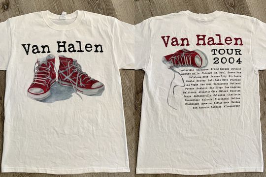 2004 van Tour T-Shirt, van White Red Shoes Tour T-Shirt