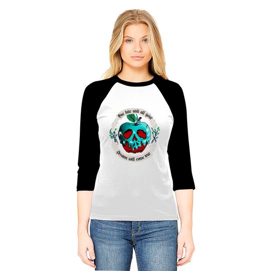 Poison Apple One Bite  Snow White Baseball Tees