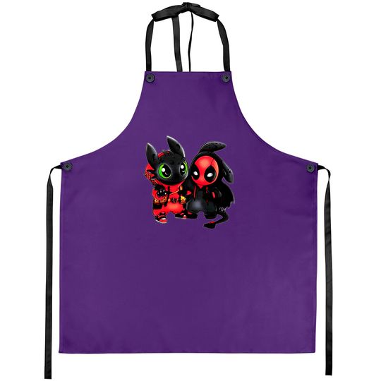 Disney Toothless and Deadpool Costume Friends Aprons