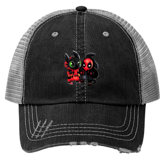 Disney Toothless and Deadpool Costume Friends Trucker Hats