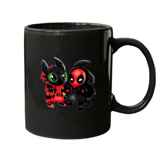 Disney Toothless and Deadpool Costume Friends Mugs
