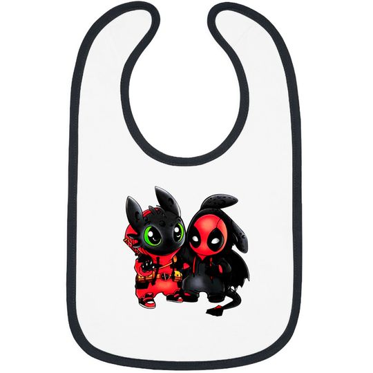 Disney Toothless and Deadpool Costume Friends Bibs