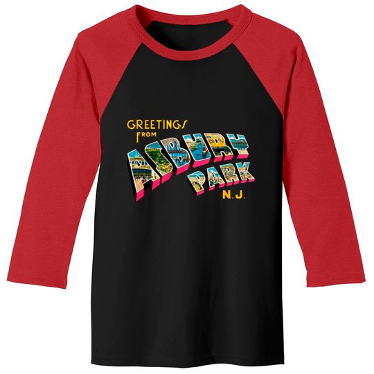 Greetings from Asbury Park New Jersey Baseball Tees