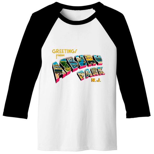 Greetings from Asbury Park New Jersey Baseball Tees