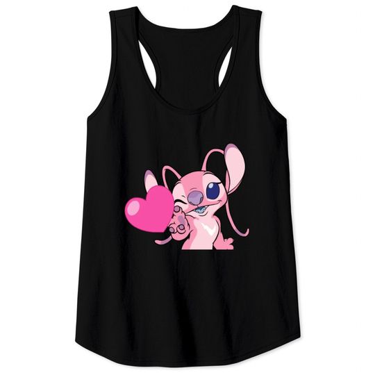Angel Tank Tops, Angel Valentine Tank Tops, Disney Tank Tops, Stitch And Angel