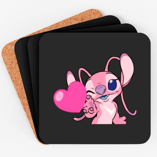 Angel Coasters, Angel Valentine Coasters, Disney Coasters, Stitch And Angel