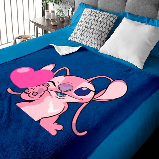 Angel Baby Blankets, Angel Valentine Baby Blankets, Disney Baby Blankets, Stitch And Angel