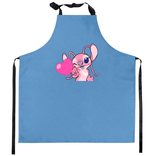 Angel Kitchen Aprons, Angel Valentine Kitchen Aprons, Disney Kitchen Aprons, Stitch And Angel