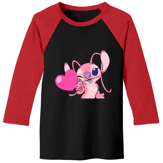 Angel Baseball Tees, Angel Valentine Baseball Tees, Disney Baseball Tees, Stitch And Angel