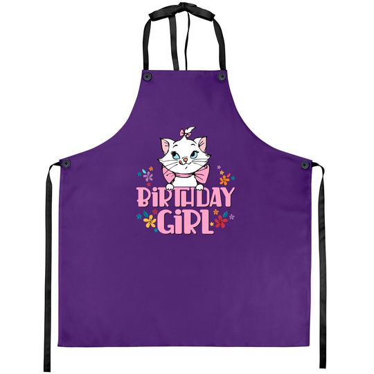 Disney Marie Cat Birthday Aprons, Birthday Girl Aprons, Aristocats Birthday Party Aprons