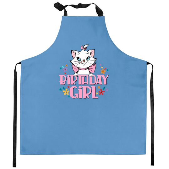 Disney Marie Cat Birthday Kitchen Aprons, Birthday Girl Kitchen Aprons, Aristocats Birthday Party Kitchen Aprons